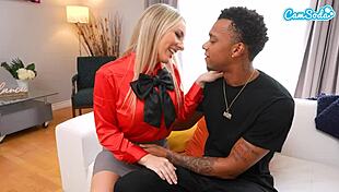 cheating wife rides bbc doggystyle then cumshot for cuckold husband