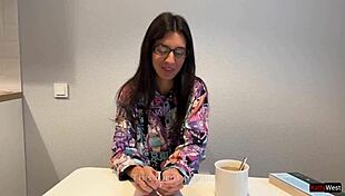 Library bookworm nympho glasses cumshot deepthroat outdoor rough