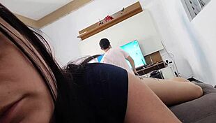 showing my juicy ass to this hot technician hoping he'll fuck me rough right now