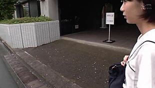 omg this cute japanese girl flashes white panties then gets creampied hard 😍💦