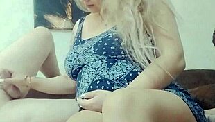 feel that soft dick hardening under my white nails in this teasing handjob on big tits cock