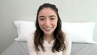 this teen with braces bounces her huge natural tits during her first pov casting interview