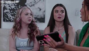 dean seduces young brunette milf into wet pussy licking lingerie