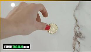 skinny stepdaughter pinched by daddy for skipping green costume taboo orgasm