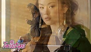 lulu chu gets dripping wet in lingerie fingering her hairy pussy moaning in every room