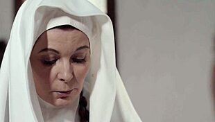 magdalene st michaels and hartley drop nun costumes to kiss big tits hairy granny style