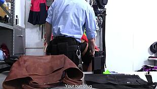 Jena LaRose, can you believe this Asian milf's desk anal blackmail by cop?