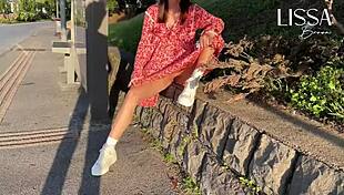 woman flashes wet pussy on crowded bus