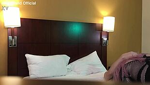 Sexy goth shemale in lingerie deepthroats throbbing cock hungrily