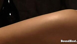 Bound Handcuffed Blonde Lesbian Slave Whipped On Bed