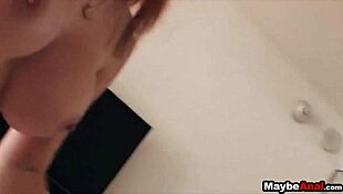 Stunning redhead Rainia Belle picked up for outdoor public anal pounding in amateur POV