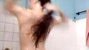 Filipina strips in shower. Boldly fingers shaved small tits pussy