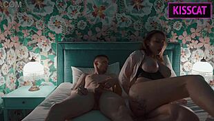 step mom sneaks into step sons bed on vacation for rough pounding