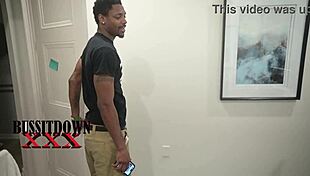 big ebony babe eats ass in wild bareback foursome with huge cocks