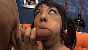 Slutty Asian Brunette Deepthroats Monster Cock Then Rides Hard