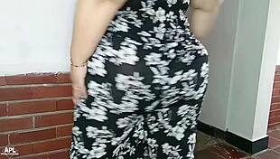 stepmom whore shakes huge ass cheeks in tight dress till i make her bounce on my dick