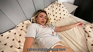 sharing bed with naughty stepsis leads to ripped clothes rough doggystyle creampie fuck