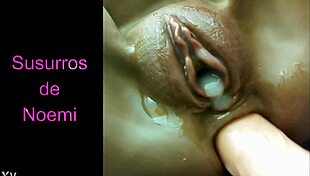 Shaved fat pussy takes thick dildo deep for creamy orgasm explosion