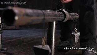 Bound Gagged Slave Takes Brutal Fisting in Device Bondage