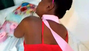 Ebony goddess leashes up for mastermeat1 doggystyle flogger whips slapping her big black sexy ass tits bouncing