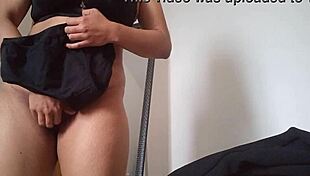 damn latina stepmom strips for work fingers juicy big clit pussy tattooed legs