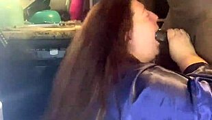 BBW slut slurps monster black cock sloppily