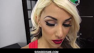 Skinny blonde stepsis Hime Marie pounded hard by stepbro POV 😈🍆