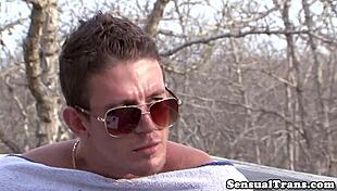 Sensual shemales in lingerie and heels tease male lover with face sitting and group play