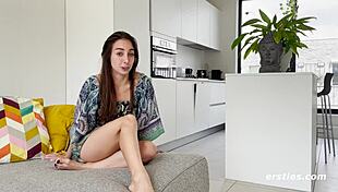 ana the exhibitionist fingers her shaved clit right out in public for ersties