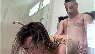 Stranger Pounds Skinny Asian Teen Hard in Bathroom Fuck