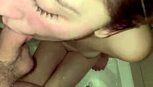 sexy girl trembles loving pee golden shower drenching wet body