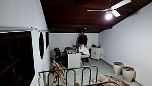 student seduced by teacher in office bends over for doggystyle sex