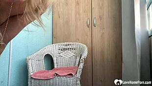 wait till you see this blonde explode from dildo pounding her tight hole