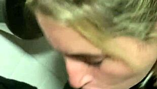 Deepvane sucks my cock in the public cinema bathroom outdoor ebony slut deepthroat golden temptation