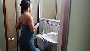 Latina stepsister catches me stroking then helps with her big ass ride