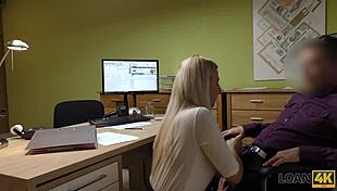 Teen Girl Strips in Loan Office for Urgent Cash Doggystyle Fuck