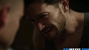 Gay Hunk Barebacks Injured Buddy with Deepthroat and Hard Anal Pounding