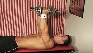 18 year old reese rideout strips during intense gym workout session