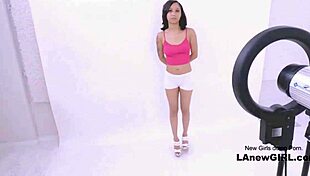 Petite Brunette Teen Fucked at Audition