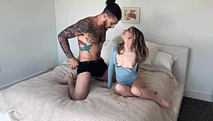 wanna see tiny 20yo slut ride old muscular guy's huge cock deepthroat creampie fill?