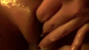 Young latina babes with big oiled asses kiss and fuck in steamy candlelit threesome
