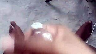 Labeto Cums in Condom Safe Sex Machine Masturbation to Ebony Song