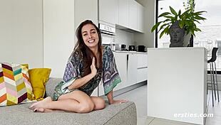 ana the exhibitionist fingers her shaved clit right out in public for ersties