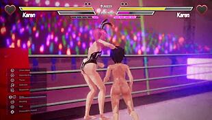 these lesbians go at it hard fingering kissing and squirting in their intense battle