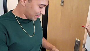 curvy milf bodybuilder deepthroats step sons friend monster cock muff dives