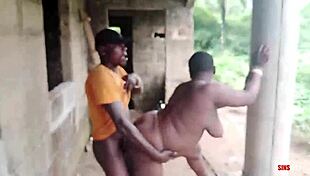 Fucking Step Uncle's Wife Hard in Unfinished Building Big Tits Ebony Wet Pussy