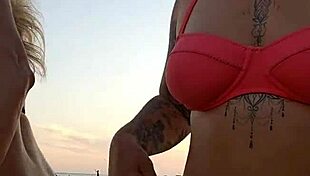 damn we found a virgin stud at the beach to pound our asses deep and hard!!