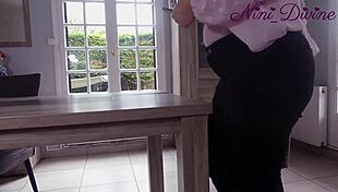 ex-wife's big ass craves deepthroat pounding bent over in lingerie