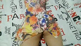 Cheating Latina Wife Bent Over Mirror in Tight Dress Doggystyle POV