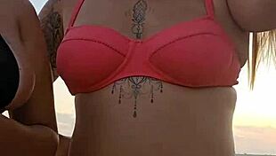 damn we found a virgin stud at the beach to pound our asses deep and hard!!